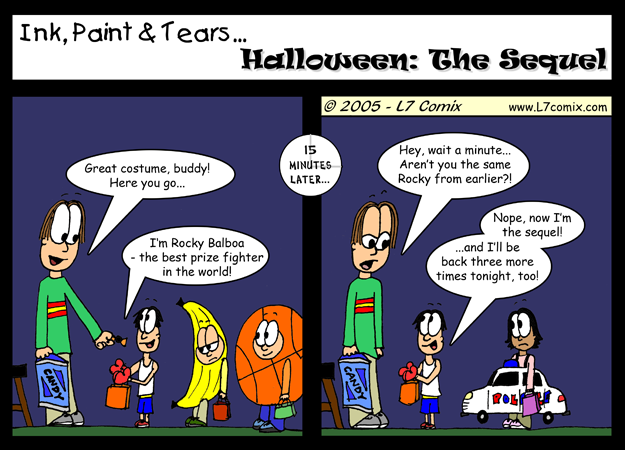 Comic for 10/28/2005 : Halloween: The Sequel (keywords: mark, kids, rocky balboa)