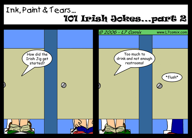 Comic for 3/17/2006 : 101 Irish Jokes...part 2 (keywords: sean, irish, bathroom, st. patricks day)